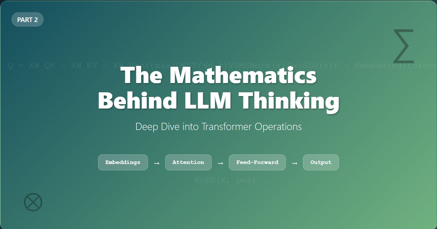 The Mathematics Behind LLM Thinking - Deep Dive into Transformer Operations